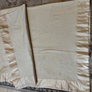 Satin Trimmed Textured Ivory Shower Curtain Farmhouse